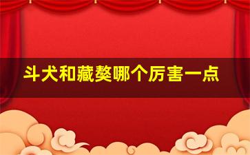 斗犬和藏獒哪个厉害一点