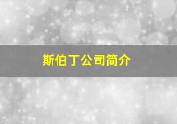 斯伯丁公司简介