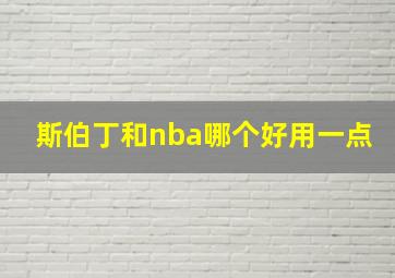 斯伯丁和nba哪个好用一点