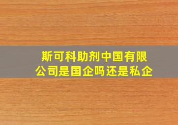 斯可科助剂中国有限公司是国企吗还是私企