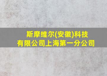 斯摩维尔(安徽)科技有限公司上海第一分公司