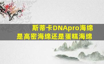 斯蒂卡DNApro海绵是高密海绵还是蛋糕海绵