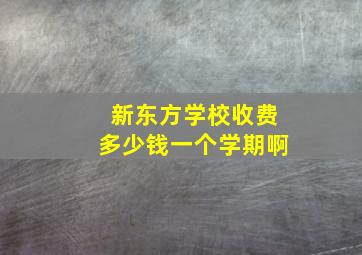 新东方学校收费多少钱一个学期啊