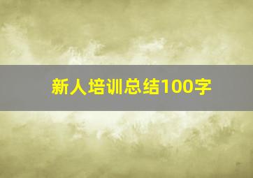 新人培训总结100字