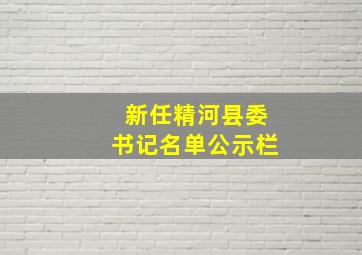 新任精河县委书记名单公示栏