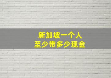 新加坡一个人至少带多少现金