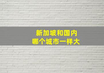 新加坡和国内哪个城市一样大