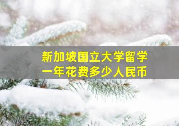 新加坡国立大学留学一年花费多少人民币