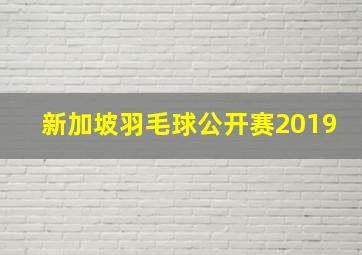 新加坡羽毛球公开赛2019