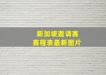 新加坡邀请赛赛程表最新图片