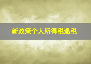 新政策个人所得税退税