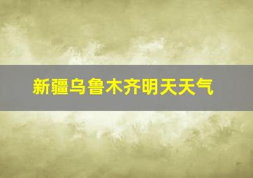 新疆乌鲁木齐明天天气