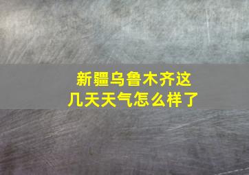 新疆乌鲁木齐这几天天气怎么样了