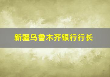 新疆乌鲁木齐银行行长