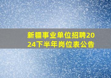 新疆事业单位招聘2024下半年岗位表公告