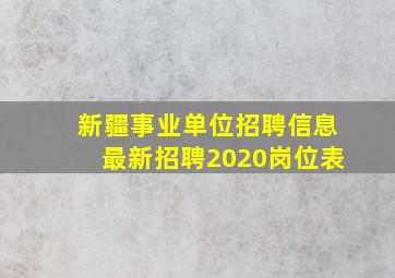 新疆事业单位招聘信息最新招聘2020岗位表