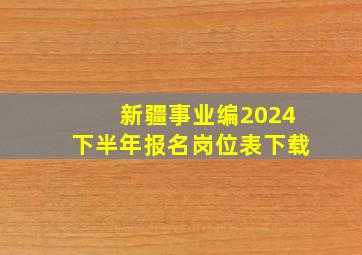 新疆事业编2024下半年报名岗位表下载