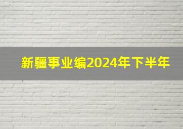 新疆事业编2024年下半年