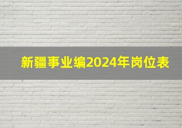 新疆事业编2024年岗位表