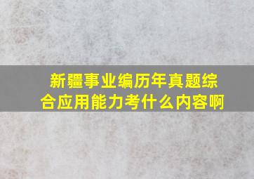 新疆事业编历年真题综合应用能力考什么内容啊