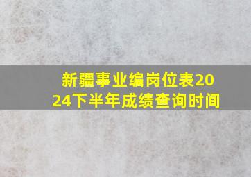 新疆事业编岗位表2024下半年成绩查询时间