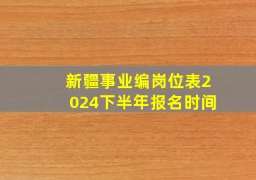 新疆事业编岗位表2024下半年报名时间