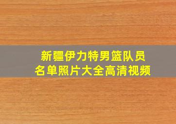 新疆伊力特男篮队员名单照片大全高清视频