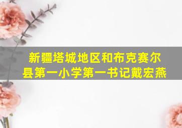 新疆塔城地区和布克赛尔县第一小学第一书记戴宏燕