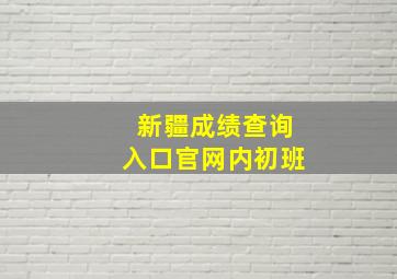 新疆成绩查询入口官网内初班