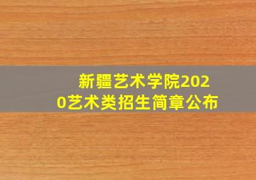 新疆艺术学院2020艺术类招生简章公布