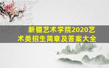 新疆艺术学院2020艺术类招生简章及答案大全