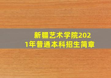 新疆艺术学院2021年普通本科招生简章