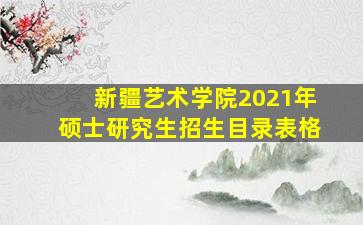 新疆艺术学院2021年硕士研究生招生目录表格