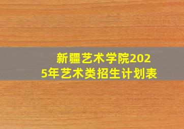 新疆艺术学院2025年艺术类招生计划表