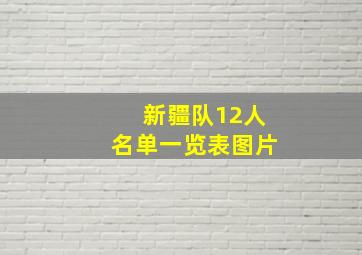 新疆队12人名单一览表图片