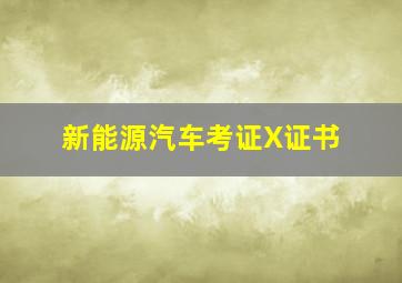 新能源汽车考证X证书