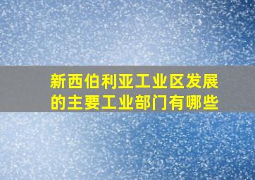 新西伯利亚工业区发展的主要工业部门有哪些