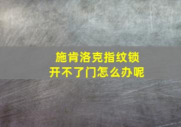 施肯洛克指纹锁开不了门怎么办呢