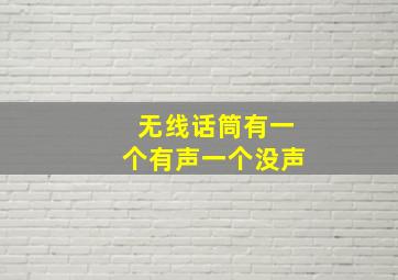 无线话筒有一个有声一个没声