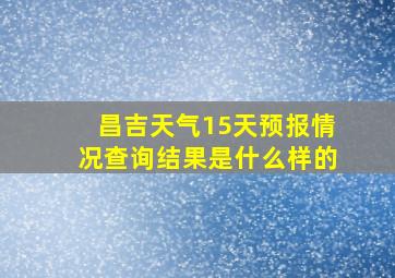 昌吉天气15天预报情况查询结果是什么样的