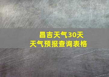 昌吉天气30天天气预报查询表格