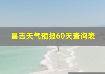 昌吉天气预报60天查询表