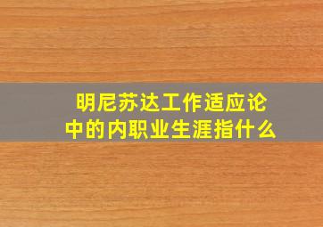 明尼苏达工作适应论中的内职业生涯指什么