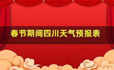 春节期间四川天气预报表