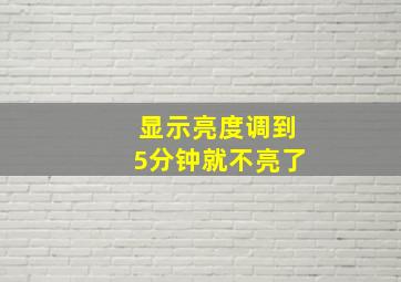 显示亮度调到5分钟就不亮了