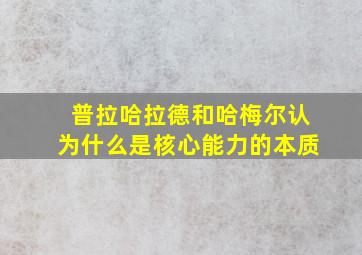 普拉哈拉德和哈梅尔认为什么是核心能力的本质