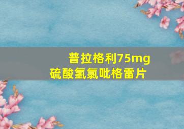 普拉格利75mg硫酸氢氯吡格雷片