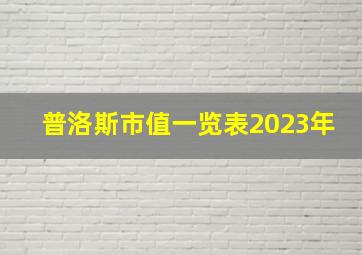 普洛斯市值一览表2023年