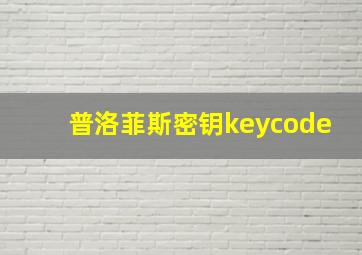 普洛菲斯密钥keycode