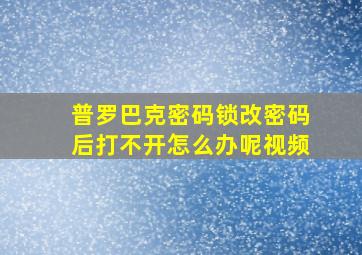 普罗巴克密码锁改密码后打不开怎么办呢视频